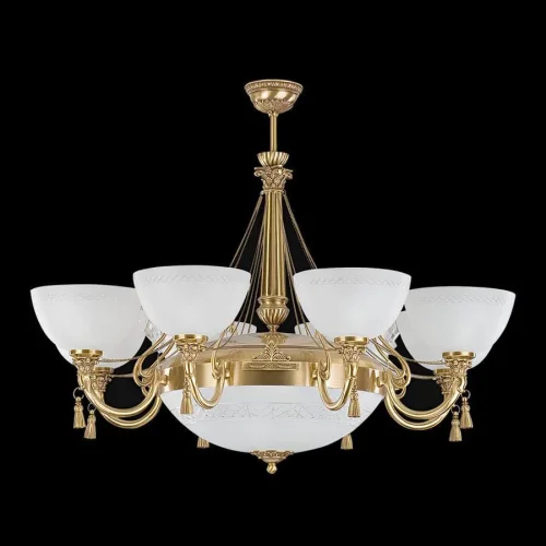 Люстра подвесная Roma ROM-ZW-8+1(P) Kutek белая на 11 ламп, основание бронзовое в стиле классический  фото 2